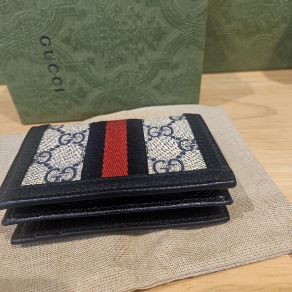 Gucci Ophidia GG Coated Canvas Card Case Wallet Black - Picture 4 of 9